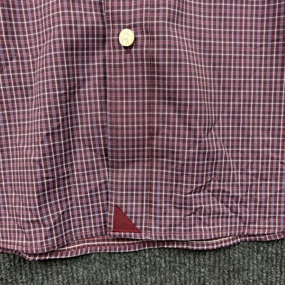 UNTUCKit Men's Shirt 3XL Long Sleeve Button Down Burgundy White Blue Small Check - Picture 4 of 16